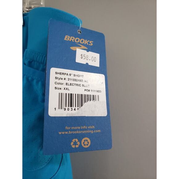 NEW Brooks Sherpa 5" Electric Blue Running Shorts Size XXL NWT Men's athletic - Picture 2 of 5
